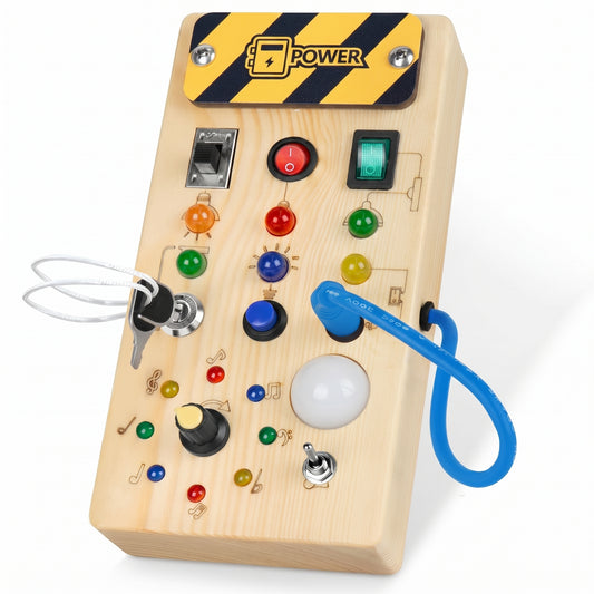 Montessori Wooden Busy Board                          (لوحة مونتيسوري الخشبية التعليمية)